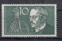1958, Bundes, 0284, Výročí narození R.Diesela, **