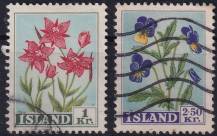 1958, Island, 0323/0324, Výplatní známky: Květiny ⊙