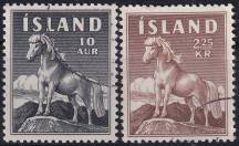 1958, Island, 0325/0326, Výplatní známky: Islanský kůň ⊙