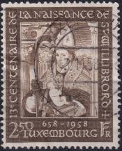 1958, Lucembursko, 0584, 1300. výročí narození svatého Willibrorda ⊙