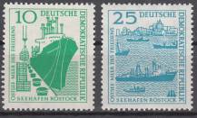 1958, NDR, 0663/0664, Stavba námořního přístavu Rostock (II), **