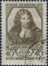 1958, SSSR, 2181, 350. výročí narození Johna Miltona ⊙