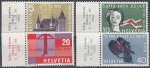 1958, Švýcarsko, 0653/0656, Výročí ** o