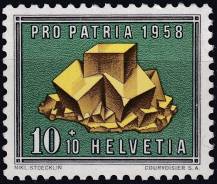 1958, Švýcarsko, 0658, "Pro Patria": Minerály - Fluorit ✶✶