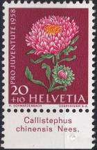 1958, Švýcarsko, 0665, "Pro Juventute": Luční a zahradní květiny - Callistephus chinensis ✶✶ o D