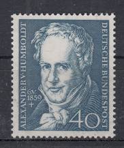 1959, Bundes, 0309, Výročí úmrtí A.von Humboldta, **