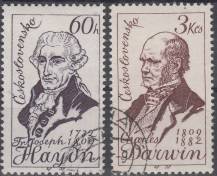 1959, ČSR II, 1076/1077, F. J. Haydn a Ch. Darwin, ⊙