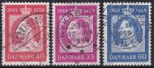 1959, Dánsko, 0371/0373, 60. narozeniny krále Frederika IX. ⊙