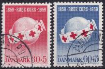 1959, Dánsko, 0375/0376, 100 let Červeného kříže ⊙