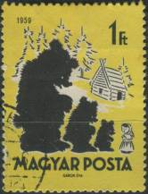 1959, Maďarsko, 1646A, Pohádky (I): "Mášenka s medvědy" ⊙