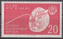 1959, NDR, 0721, Cesta sovětské vesmírné rakety Lunik 2 na Měsíc, **
