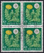 1960, Švýcarsko, 0723, "Pro Juventute": Luční a zahradní květiny - Taraxacum officinale ⊙ ⊞