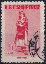 1961, Albánie, 0626, Lidové kroje: Mirdite ⊙
