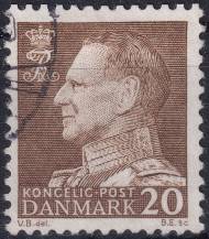 1961, Dánsko, 390x, Výplatní známka: Král Frederik IX. ⊙ 