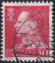 1961, Dánsko, 391x, Výplatní známka: Král Frederik IX. ⊙ 