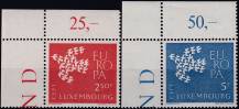 1961, Lucembursko, 0647/0648p, EUROPA  ✶✶  L H