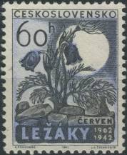 1962, ČSR II, 1254, 20. výročí vyhlazení Lidic a Ležáků: Koniklec luční ∗∗