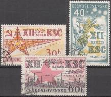 1962, ČSR II, 1276/1278, XII. sjezd KSČ, ⊙