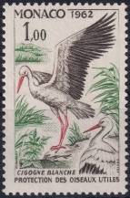1962, Monako, 0709, Ochrana ptactva: Ciconia ciconia  ✶✶
