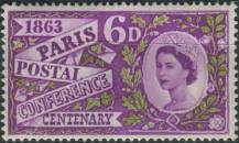 1963, Anglie, 0356, 100. výročí 1. Mezinárodní poštovní konference v Paříži ∗∗