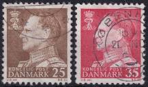 1963, Dánsko, 0411/0412x, Výplatní známky: Král Frederik IX. ⊙