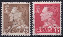 1963, Dánsko, 0411/0412x, Výplatní známky: Král Frederik IX. ⊙