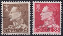 1963, Dánsko, 0411/0412x, Výplatní známky: Král Frederik IX. ⊙