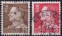1963, Dánsko, 0411/0412y, Výplatní známky: Král Frederik IX. ⊙