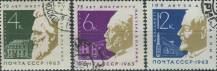 1963, SSSR, 2820/2822, 75 let Pasteurova Institutu ⊙