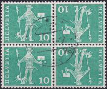 1963, Švýcarsko, 0697yTb, Výplatní známka: Motivy z historie pošty ⊙ ⊟