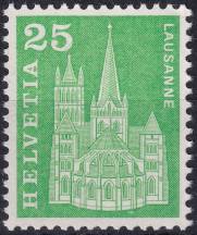 1963, Švýcarsko, 0700y, Výplatní známka: Malby budov - Katedrála v Lausanne ✶✶