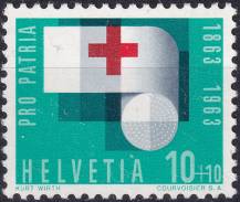 1963, Švýcarsko, 0776, "Pro Patria": Červený kříž ✶✶