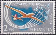 1963, Švýcarsko, 0780, Letecká známka: "Pro-Aero"-Pamětní poštovní let 1963 ✶✶