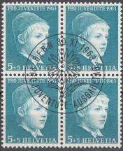 1963, Švýcarsko, 0786x, Pro Juventute: Hlava chlapce ⊙ 4blok