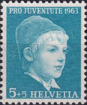 1963, Švýcarsko, 0786y, "Pro Juventute": Hlava chlapce ✶✶