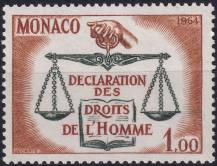 1964, Monako, 0792, 15. výročí Deklarace lidských práv  ✶✶