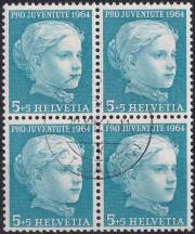 1964, Švýcarsko, 0803, "Pro Juventute": Hlava dívky ⊙ ⊞