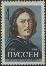 1965, SSSR, 3137, 300. výročí úmrtí Nicolase Poussina ∗∗