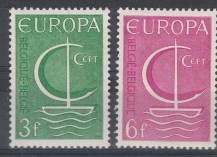 1966, Belgie, 1446/1447, EUROPA, **