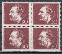 1966, Bundes, 0528, Výročí narození W.Siemense, 4blok, **