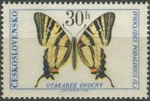 1966, ČSR II, 1526, Motýli: Otakárek ovocný ∗∗