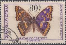 1966, ČSR II, 1528, Motýli: Batolec červený, ⊙