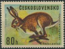 1966, ČSR II, 1570I, Lovná zvěř: Zajíc polní ∗∗