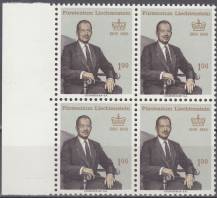 1966, Lichtenštejnsko, 0464, 60. narozeniny knížete Františka Josefa II. ∗∗ 4blok