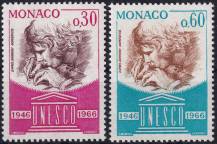 1966, Monako, 0842/0843, 20 let UNESCO   ✶✶
