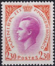 1966, Monako, 0847, Výplatní známka: Kníže Rainier III.  ✶✶