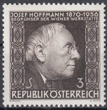 1966, Rakousko, 1205, 10. výročí úmrtí Josef Hoffmanna, **