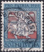 1966, Švýcarsko, 0840, "Pro Patria": Umění a umělecké řemeslo ⊙