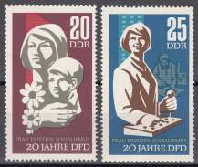 1967, NDR, 1256/1257, 20 let Demokratického svazu žen Německa (DFD), **