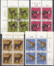 1967, Švýcarsko, 0866/0869, Pro Juventute: Divoká zvěř ⊙ 4blok, o